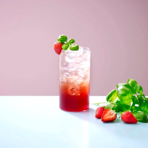 Strawberry Basil Smash Mocktail
